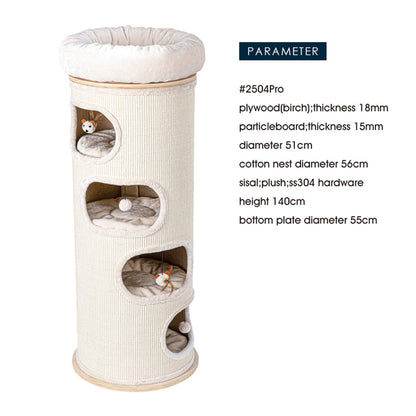 HONEYPOTCAT Cosy Sisal Barrel With Plush Top