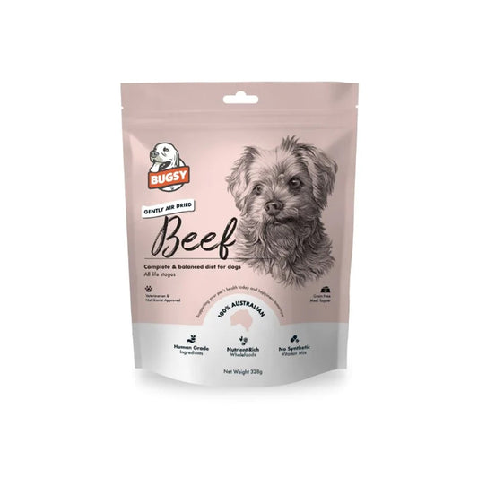 BUGSY'S Complete & Balanced Air Dried Beef Dog Food 328g