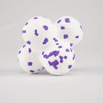 FOFOS The Amazing Ultra-Durable White/Purple Bounce Dog Toy Ball