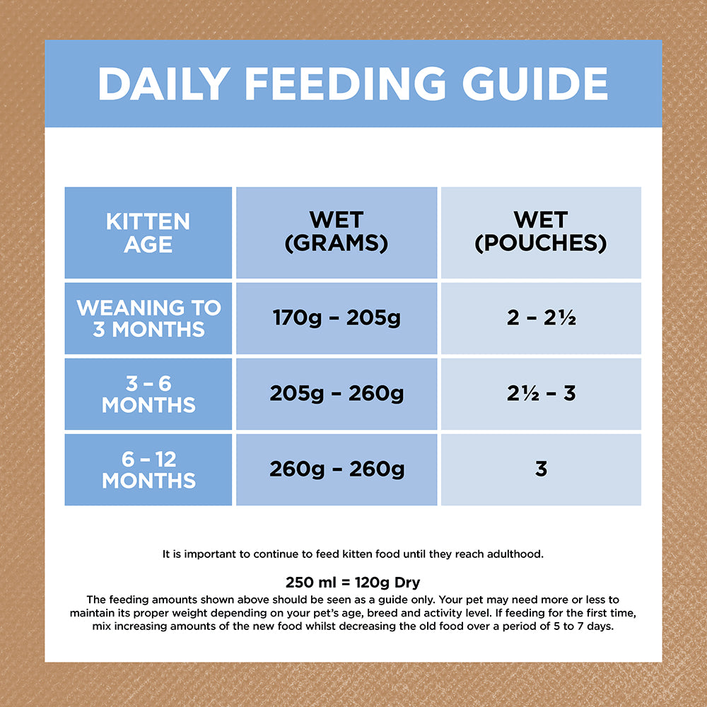 Kitten food age chart hotsell