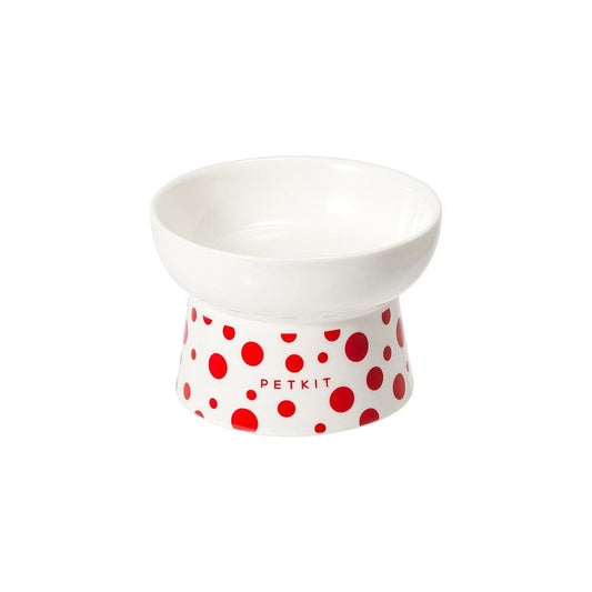 PETKIT Polk Dot Ceremic Pet Bowl Single - White