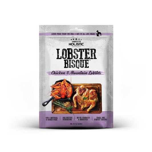 ABSOLUTE HOLISTIC Liquid Puree Chicken & Mountain Lobster Pet Treats 12gx5