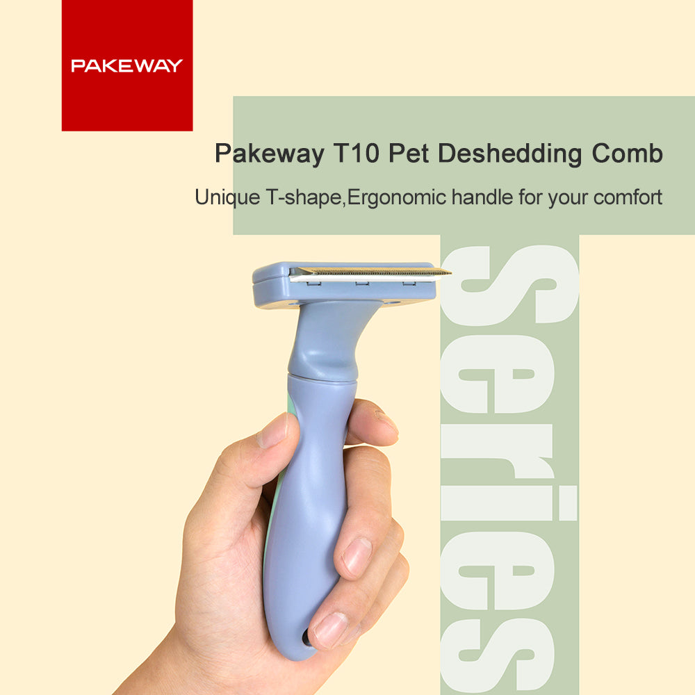 PAKEWAY T10 Self-Cleaning Long Hair Remover Dog Comb (Medium)