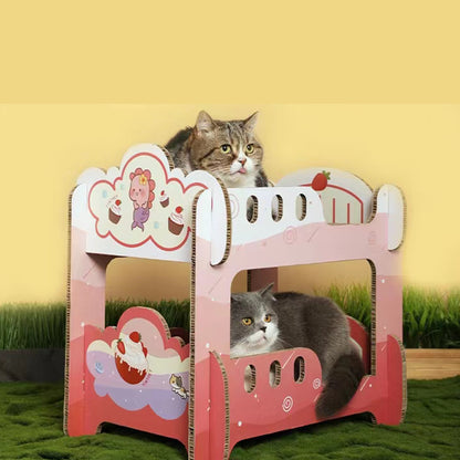 ZODIAC Pink Double Deck Corrugated Paper Cat Scratcher