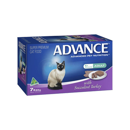 ADVANCE Succulent Turkey Cat Food for Adult Cats 7x85g