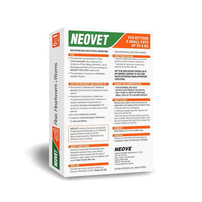 NEOVET Flea And Worming For Kitten & Small Cats Up To 4kg Orange