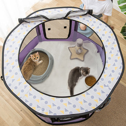 Pet Foldable Playpen - Patterned Small