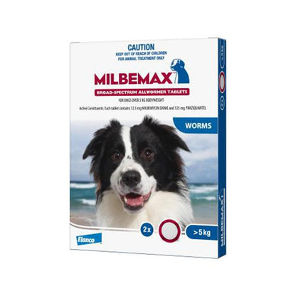 MILBEMAX Allwormer Dog Over 5KG 2 Tablets