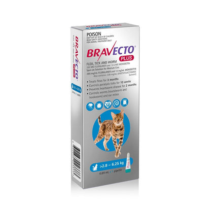 BRAVECTO Plus For Medium Cats 2.8-6.25kg 1 pipette