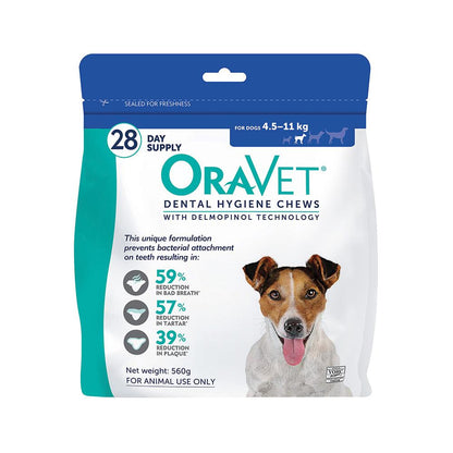 ORAVET Dog Dental Hygiene Chews (4.5-11kg) 560g