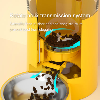 PAKEWAY Yellow Smart Plus Button Version Automatic Pet Feeder 6L