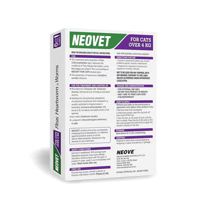 NEOVET Flea And Worming For Cats Over 4kg Purple