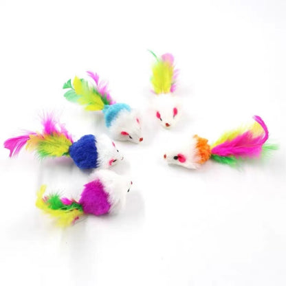 READY STOCK Rubber Squeaky Mouse Cat Kitten Toy Mainan Kucing - Random