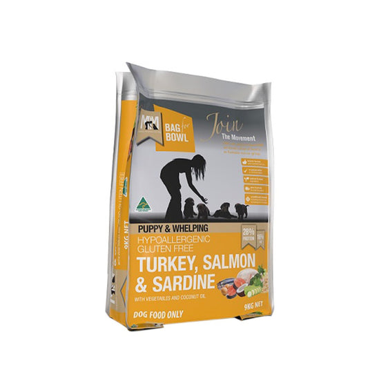 MEALS FOR MUTTS Gluten Free Turkey, Salmon, & Sardine Puppy Dry Food 9kg