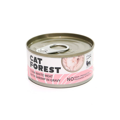 CAT FOREST Classic Tuna White Meat with Shrimp in Gravy Canned Cat Food