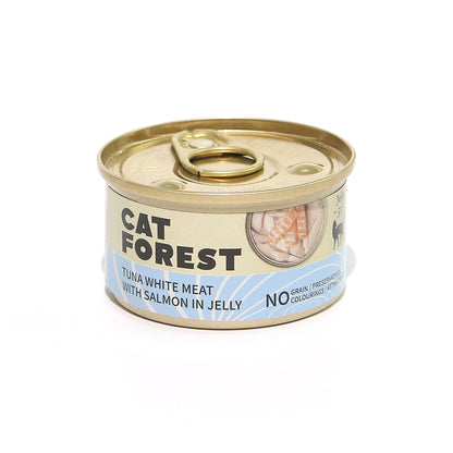 CAT FOREST Premium Tuna White Meat with Salmon in Jelly Canned Cat Food