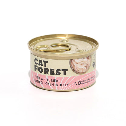 CAT FOREST Premium Tuna White Meat with Chicken in Jelly Canned Cat Food