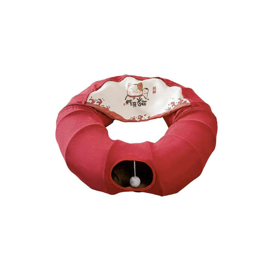 HIPIDOG Fortune Collapsible Cat Tunnel with Removable Bed