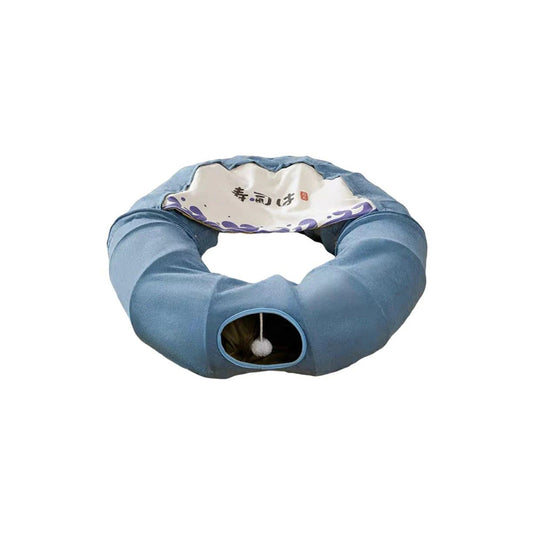 HIPIDOG Sushi Bar Collapsible Cat Tunnel with Removable Bed