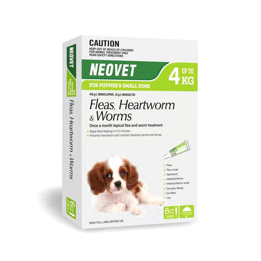 NEOVET Flea And Worming For Puppies & Small Dogs Up To 4kg Green