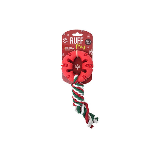 RUFF PLAY Christmas Ring Tug Dog Toy