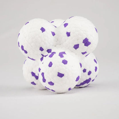 FOFOS The Amazing Ultra-Durable White/Purple Bounce Dog Toy Ball