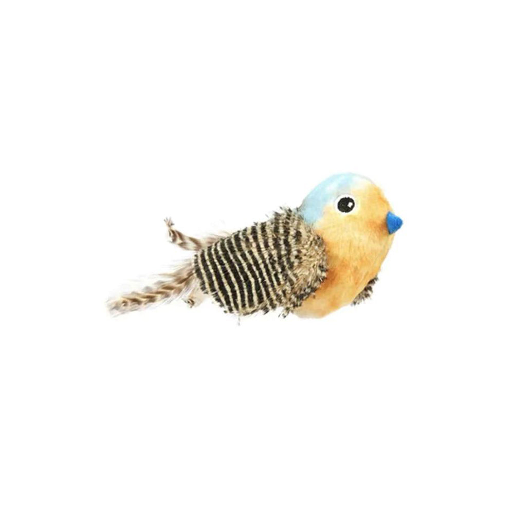 FOFOS Chirping Blue Bird With USA Catnip Balls Interactive Cat Toy