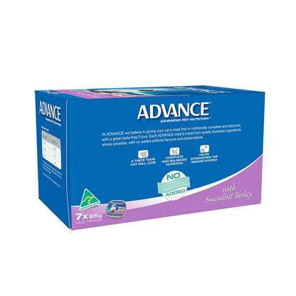 ADVANCE Succulent Turkey Cat Food for Adult Cats 7x85g