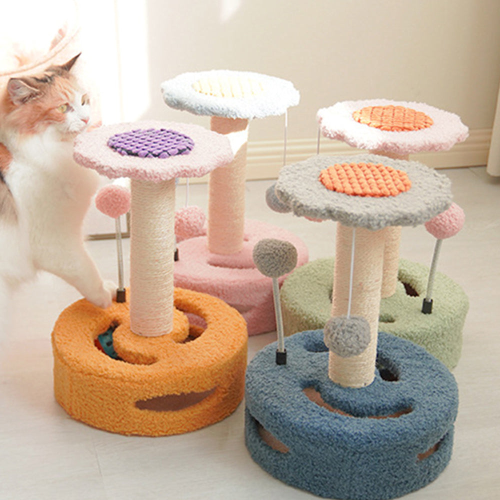 CATIO Pink Blue Cute Sunflower Style Small Cat Scratching Post Petso