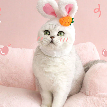 Carrot Rabbit Ears Hat For Cat (28-35cm)