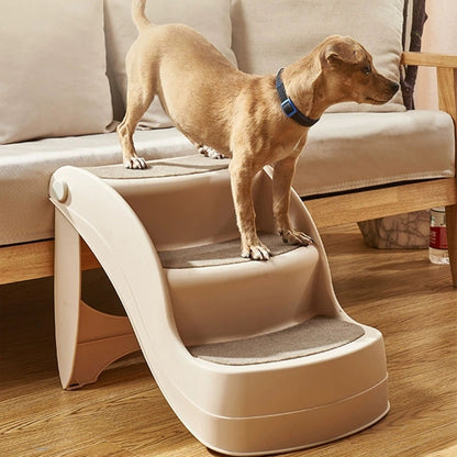 Folding Pet Stairs Three-Layer Beige