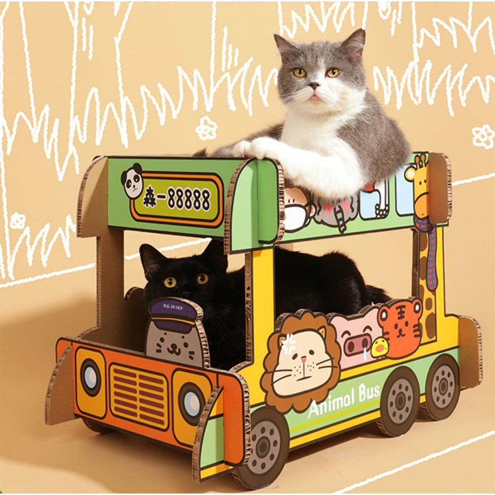 TINYPET Double Decker Bus Corrugated Paper Cat Scratcher Petso Au