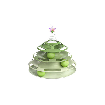 KARA PET Green Cat Turntable Toy With Balls