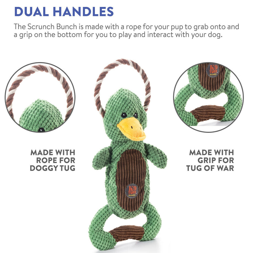 CHARMING PET Scrunch Bunch & Squeak Duck Dog Toy