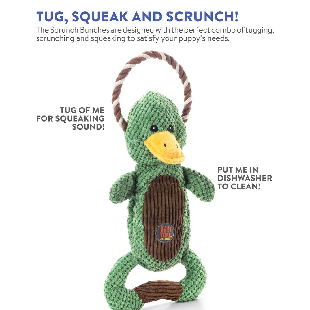 CHARMING PET Scrunch Bunch & Squeak Duck Dog Toy