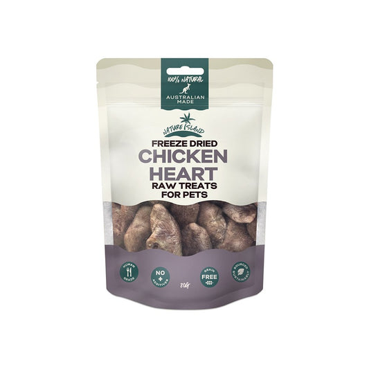 NATURE ISLAND Freeze Dried Chicken Heart Raw Pet Treats 80g