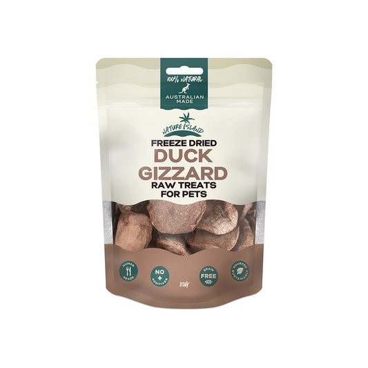 NATURE ISLAND Freeze Dried Duck Gizzard Raw Pet Treats 80g