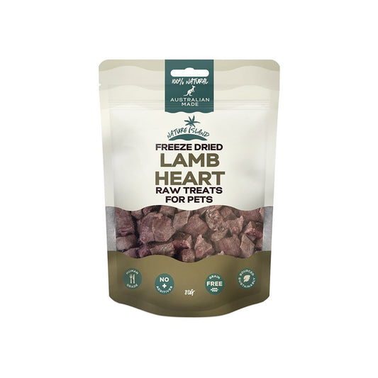 NATURE ISLAND Freeze Dried Lamb Heart Raw Pet Treats 80g