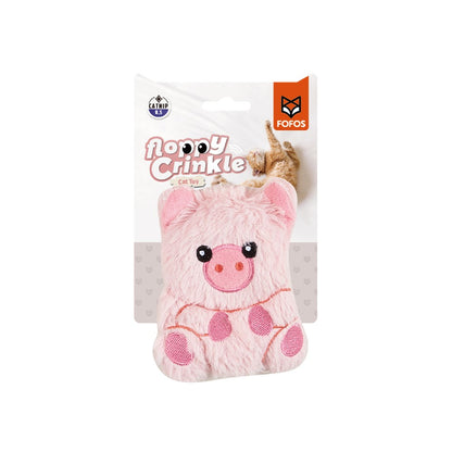 FOFOS Floppy Crinkle Pig Interactive Cat Toy