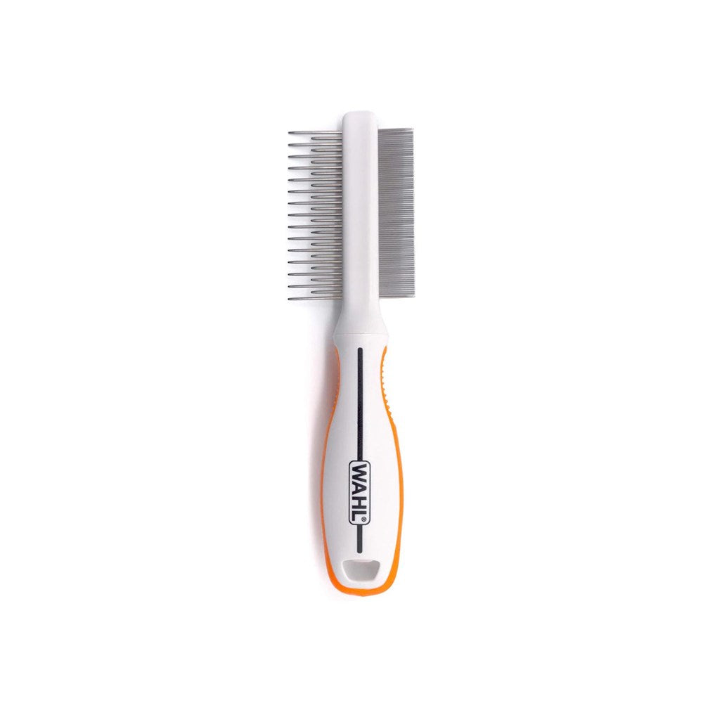 WAHL Orange/White 2-in-1 Finishing and Flea Comb