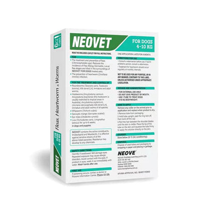 NEOVET Flea And Worming For Medium Dogs 4-10kg Aqua