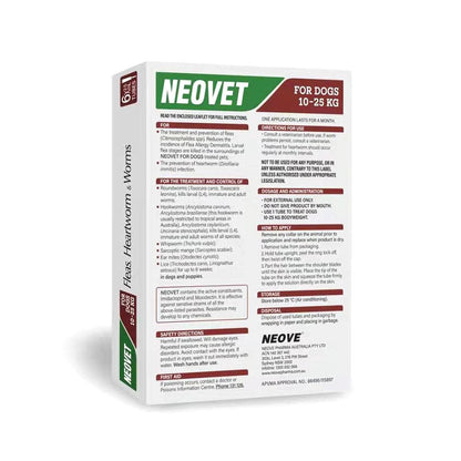 NEOVET Flea And Worming For Large Dogs 10-25kg Red