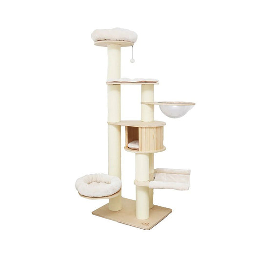 CATIO Solid Wood Climbing Post Scratcher Cat Tree 198cm