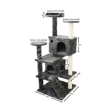 CATIO Abstract Deluxe Chipboard Flannel Scratching Cat Tree 127cm