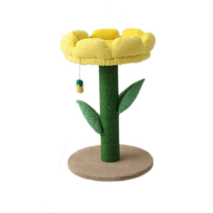 CATIO Yellow Camellia Flower Cat Scratching Tree