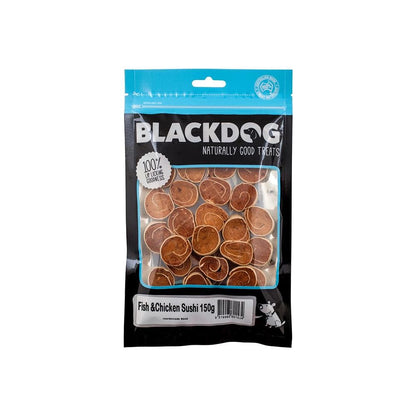 BLACKDOG Fish & Chicken Sushi Dry Dog Treats 150g