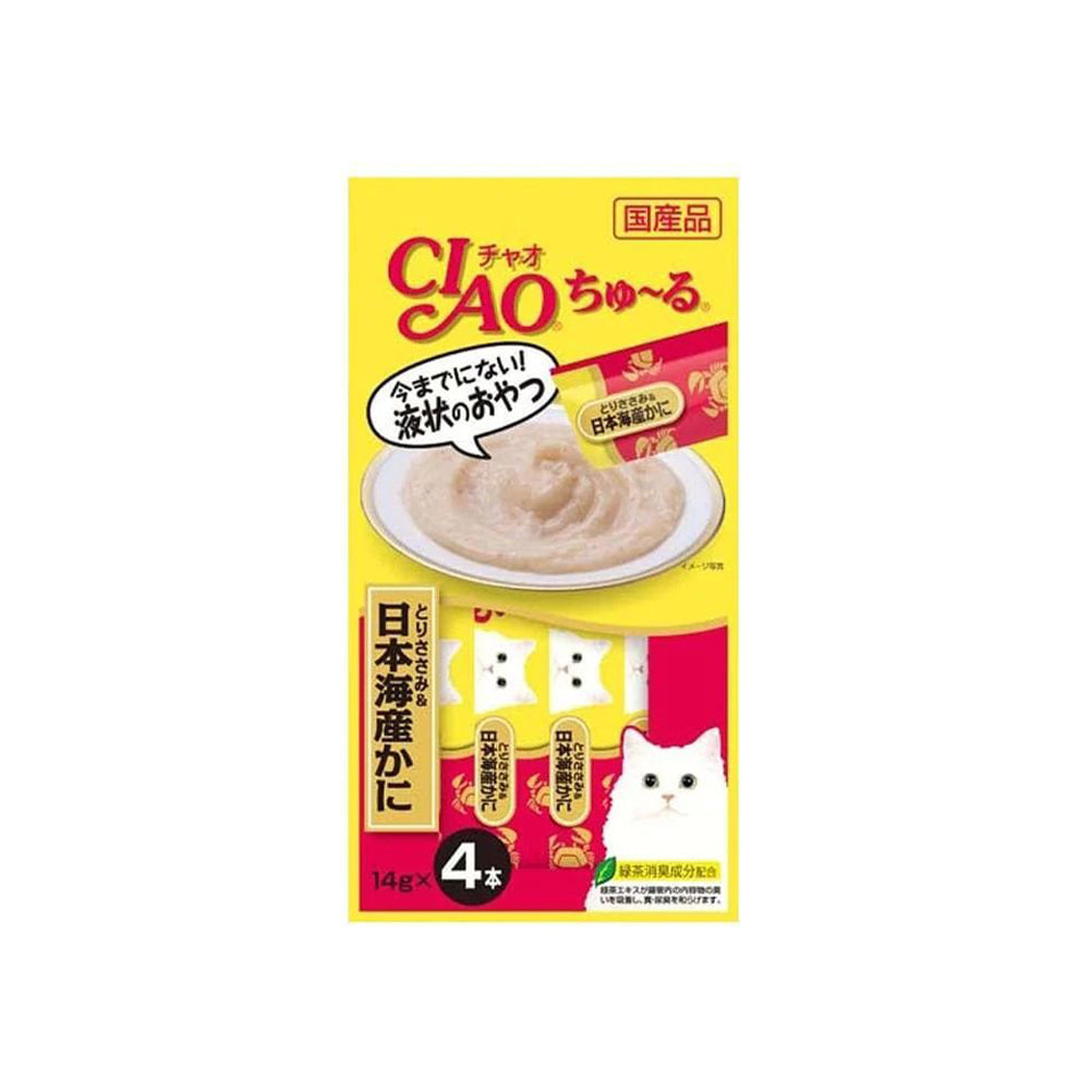 CIAO Chicken & Crab of Japan Sea Recipe Wet Cat Treats 4x14g