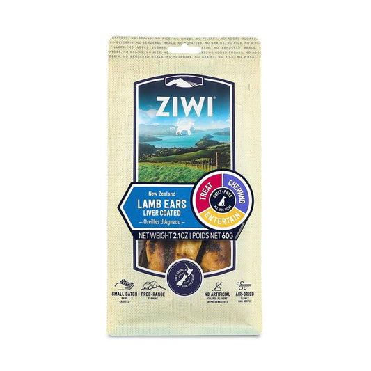 ZIWI Liver Coated Lamb Ears Oral Chew Dog Dental Treats 60g