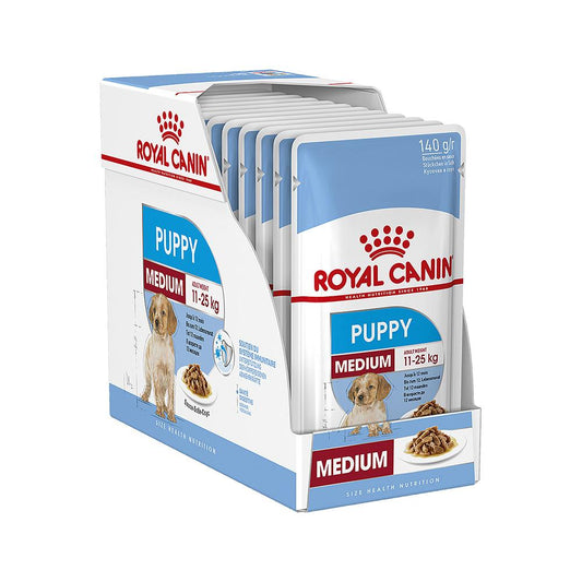 ROYAL CANIN Medium Puppy Wet Dog Food 140g x 10