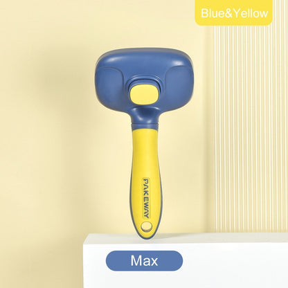 PAKEWAY Blue & Yellow T10 Self-Cleaning Slicker Brush Max (Extra Large)